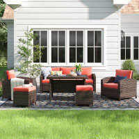 Sol 72 Outdoor™ Parkhurst 6 PieceRattan Lounge Dining with Cushions
