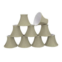 Aspen Creative Corporation 5" H Jacquard Textured Fabric Bell Lamp Shade ( Clip On ) in Light Beige