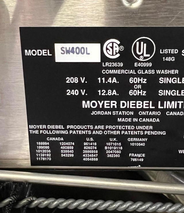 $18k Moyer diebel spray way glass washer  sw400l 48” BRAND NEW for only $5995 ! Can ship in Industrial Kitchen Supplies - Image 4