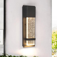 Orren Ellis Ip65 Outdoor Wall Lamp Led12W Crystal Wall Sconce Light With Clear Seeded Glass Shade For Porch And Garage W