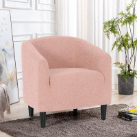 MoNiBloom Upholstered Barrel Accent Chair Sofa Chair with Armrests