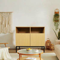 Ebern Designs Entertainment Centre, Storage Cabinet with Doors and Shelves