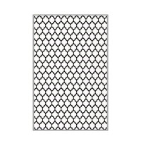 East Urban Home Janna Geometric Machine Made Flatweave Polyester Area Rug in Black/White