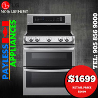 LG LDE5415ST 30 Free Standing Double Oven Electric Range with Pro Bake Convection &amp; Easy Clean Wi-fi Enabled