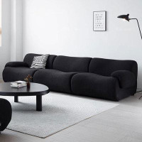 Crafts Design Trade 116.14" Black Velvet Modular Sofa
