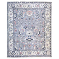 Landry & Arcari Rugs and Carpeting One-of-a-Kind Sultanabad Hand-Knotted New Age 7'11" x 9'10" Wool Area Rug in Grey