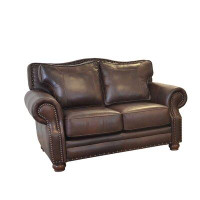 Canora Grey Sophear 74" Genuine Leather Rolled Arm Sofa
