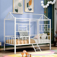 Harper Orchard Metal House Bed Frame Twin Size White