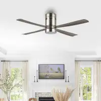 Jonathan Y 52" Theo 4 - Blade LED Smart Standard Ceiling Fan with Remote Control and Light Kit Included
