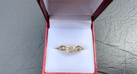#096 14K yellow gold chevron style diamond band  Size 6. ON SALE NOW