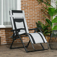 Outsunny Zero Gravity Chair with Padded Seat, Foldable Lounge Chair, Black