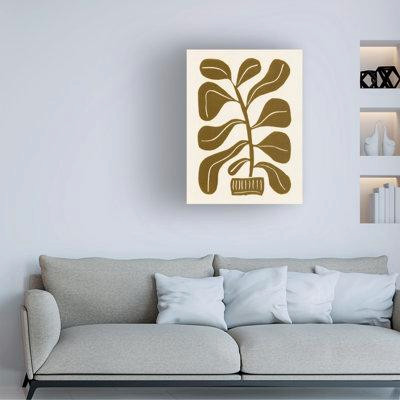Trademark Fine Art Alisa Galitsyna  Linocut Houseplant 2 Canvas Art in Plants, Fertilizer & Soil