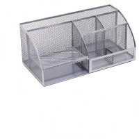 Rebrilliant Upgraded Desk Organizer, Desk Caddy With Phone Holder & Free Paper Clips, Mesh Office Supplies Accessories E