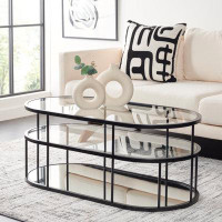 Mercer41 Janta Sled Coffee Table with Storage