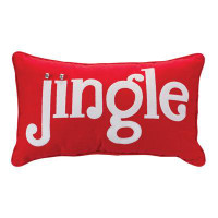 The Holiday Aisle® Embroidered Jingle Holiday Pillow 19.5"L