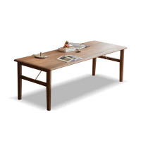 Corrigan Studio 55.12"Nut-brown Rectangular Solid Wood Dining Table