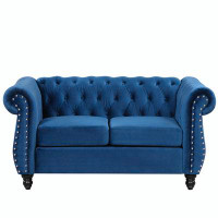 Charlton Home 60" modern sofa Dutch plush upholstered sofa
