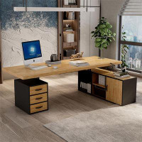 Fit and Touch 70.87" Burlywood Rectangular Solid Wood desks