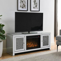 Everly Quinn Kumla Entertainment Center for TVs up to 55" with Electric Fireplace Included