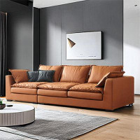 HOUZE 125.98" Orange Technology cloth Modular Sofa cushion couch