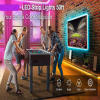 Strak Strak Strip Lights 50ft Rgb Colour Changing Led Strips Kit 44 Keys Ir Remote Control Long Rgb 5050