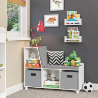 Isabelle & Max™ Montolio Book Nook Kids Storage Bench with Cubbies and 2 Pack 10" Book Shelf - White