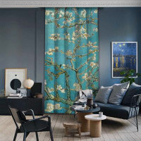 Lilijan Home & Curtain Vincent Van Gogh - Almond Blossoms Window Decorative Curtain 1 Panel