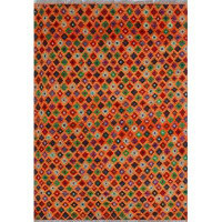 Isabelline One-of-a-Kind Altoona Hand-Knotted Orange 4'8" x 6'6" Wool Area Rug