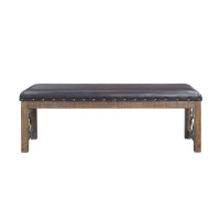 Red Barrel Studio Breshaun Faux Leather Upholstered Bench, Entryway Bench, Dining Bench
