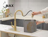 Smart Touchless Kitchen Faucet Single Handle Pull-Out 18 Sleekly Classic Brushed Gold Finish