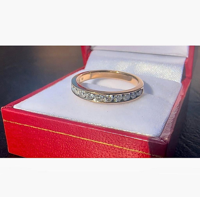 # 495 - Yellow Gold, .58 Carat Diamond Band, Size 7 in Jewellery & Watches in Regina - Image 2
