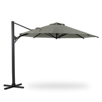 Hokku Designs Rectangular Cantilever Umbrella With Crank Lift Counter Weights Included And Base