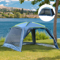 Camping Tent 141.7" x 139.8" x 84.6" Blue & Green