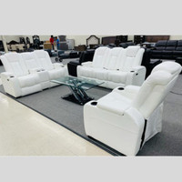 White 3PC Recliner Set In Chatham