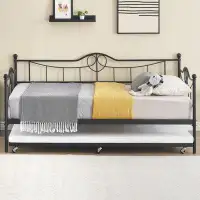 17 Stories Trundle Metal Guest Sofa Bed Frame