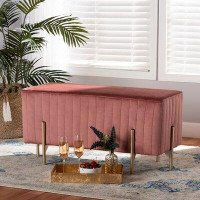 Everly Quinn Gurmukh Solid Wood Upholstered Entryway Bench