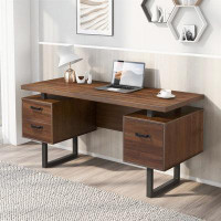 Millwood Pines Home Office Computer Desk With Drawers/Hanging Letter-Size Files,Writing Study Table With Drawers