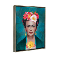 Dakota Fields Ciske Frida Kahlo Floral Portrait On Canvas by Diane Neukirch