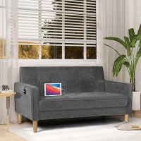 Ebern Designs Ebern Designs 52" Modern Multi-Function Loveseat Sofa Wuth 2 USB Charging Ports , Upholstered 2-Seat Couch