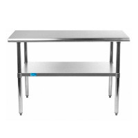 Amgood Stainless Steel Work Table with Undershelf. Metal Prep Table. NSF - Certified