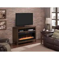 ChimneyFree Gifford 47" Electric Fireplace Media Console in Prairie Brown - TV Stand with 42" Electric Firebox