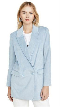 REBECCA MINKOFF Maurina Double Breasted Jacket In Winter Sky Size 6
