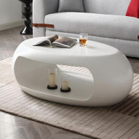 Latitude Run® 53.15'' Modern Oval Coffee Table, Sturdy Fibreglass Centre Cocktail Table Tea Table