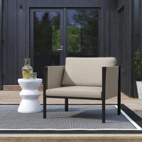Wade Logan Annegriet Steel Frame Patio Chair with Included Cushions & Storage Pockets