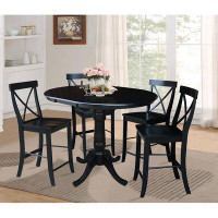 International Concepts Counter Height Extendable Solid Wood Dining Set
