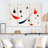 Ivy Bronx Tribute To Calder In Red And Black - Modern Geometric Wall Decor Set