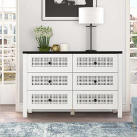 Winston Porter 55.11" W Modern 6 Drawers Dresser Cabinet White