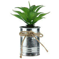 Northlight Seasonal 7" Green And Silver Coloured Tropical Artificial Foliage In Tin Planter