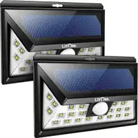 LITOM® 24 LED SOLAR-POWERED MOTION-SENSOR LIGHT - PACK OF TWO!  -- A great gift for Dads!!