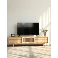 LORENZO Ash wood TV cabinet Solid wood log grille cabinet living room storage Japanese audio-visual cabinet